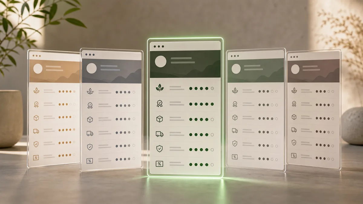 Cartes de sites CBD comparés avec un meilleur choix mis en avant selon les critères.